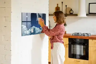 Tableau magnétique effaçable à sec motif ciel nocturne