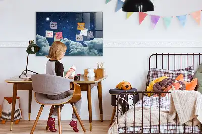 Tableau magnétique effaçable à sec motif ciel nocturne