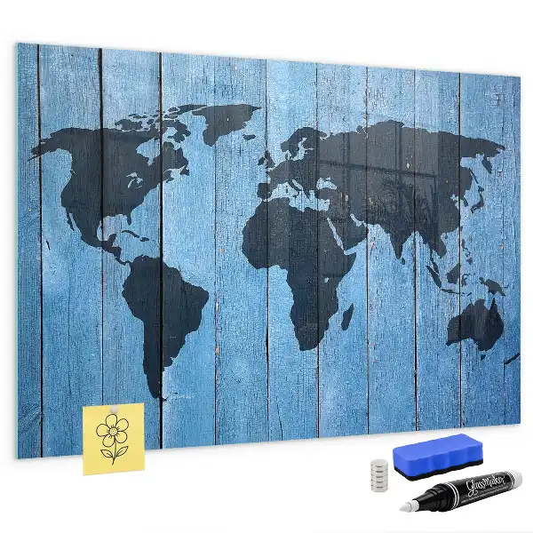 Carte du monde tableau magnétique avec feutre
