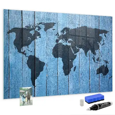 Carte du monde tableau magnétique avec feutre