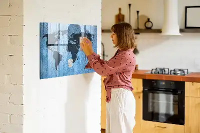 Carte du monde tableau magnétique avec feutre