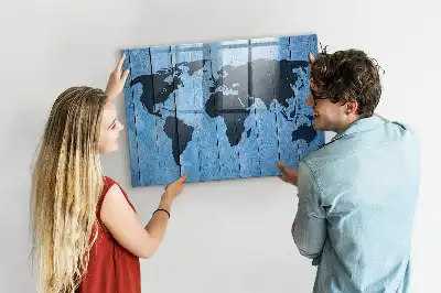 Carte du monde tableau magnétique avec feutre