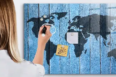 Carte du monde tableau magnétique avec feutre