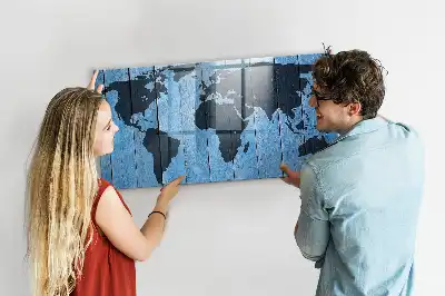 Carte du monde tableau magnétique avec feutre