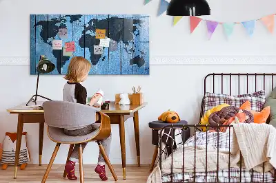 Carte du monde tableau magnétique avec feutre