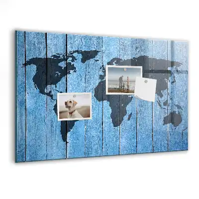 Carte du monde tableau magnétique avec feutre