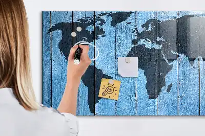 Carte du monde tableau magnétique avec feutre