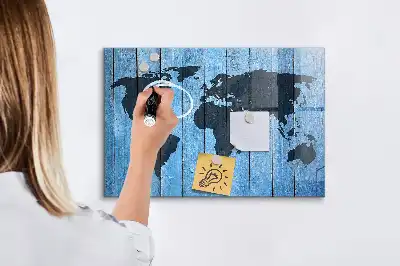 Carte du monde tableau magnétique avec feutre