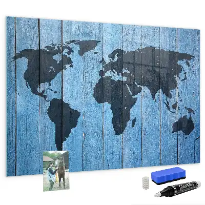 Carte du monde tableau magnétique avec feutre