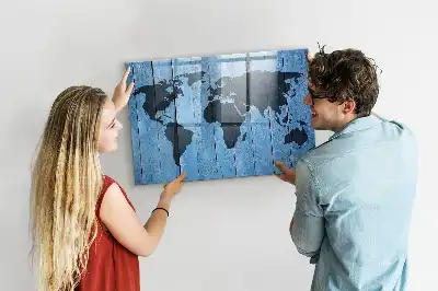 Carte du monde tableau magnétique avec feutre