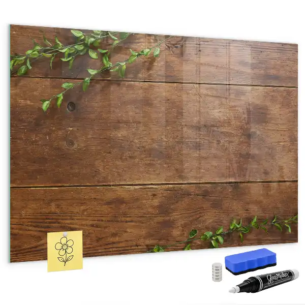 Tableau magnétique effaçable à sec en bois rustique