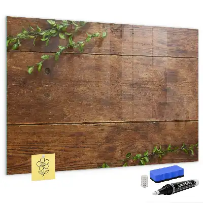Tableau magnétique effaçable à sec en bois rustique