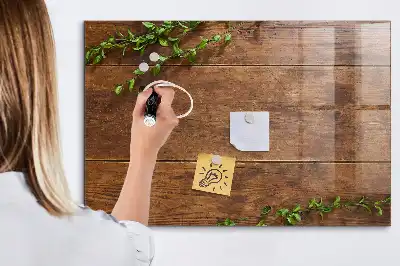 Tableau magnétique effaçable à sec en bois rustique
