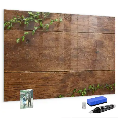 Tableau magnétique effaçable à sec en bois rustique