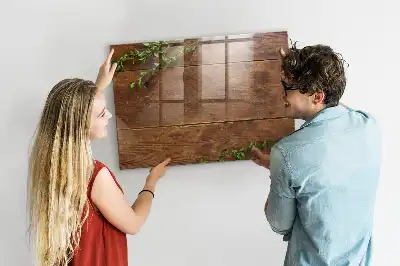 Tableau magnétique effaçable à sec en bois rustique