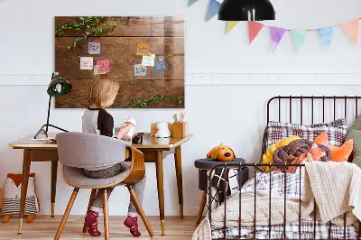 Tableau magnétique effaçable à sec en bois rustique