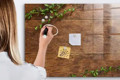 Tableau magnétique effaçable à sec en bois rustique