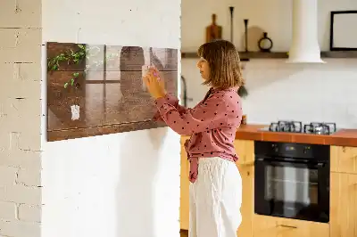 Tableau magnétique effaçable à sec en bois rustique