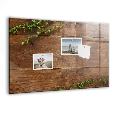 Tableau magnétique effaçable à sec en bois rustique