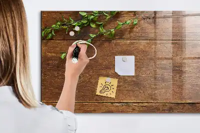 Tableau magnétique effaçable à sec en bois rustique
