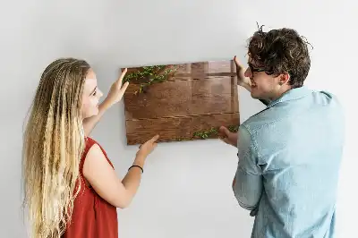 Tableau magnétique effaçable à sec en bois rustique