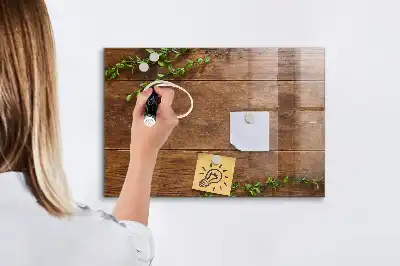 Tableau magnétique effaçable à sec en bois rustique