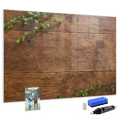 Tableau magnétique effaçable à sec en bois rustique