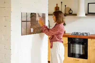 Tableau magnétique effaçable à sec en bois rustique