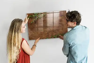 Tableau magnétique effaçable à sec en bois rustique