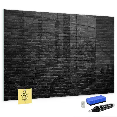 Tableau magnétique avec feutre motif mur de briques sombres