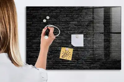 Tableau magnétique avec feutre motif mur de briques sombres