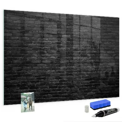 Tableau magnétique avec feutre motif mur de briques sombres