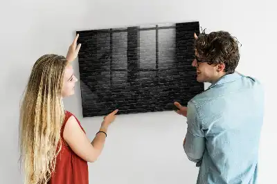 Tableau magnétique avec feutre motif mur de briques sombres