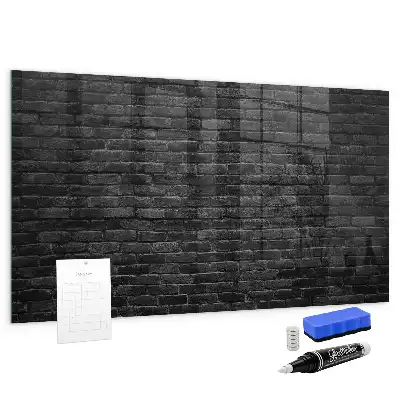 Tableau magnétique avec feutre motif mur de briques sombres