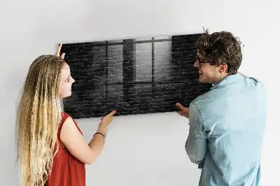 Tableau magnétique avec feutre motif mur de briques sombres