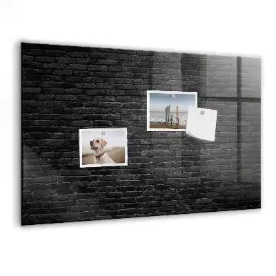 Tableau magnétique avec feutre motif mur de briques sombres