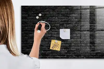 Tableau magnétique avec feutre motif mur de briques sombres