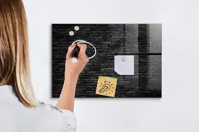 Tableau magnétique avec feutre motif mur de briques sombres