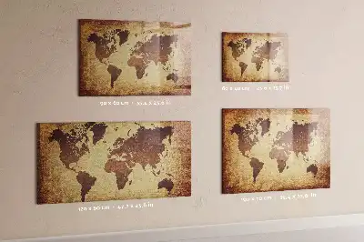 Tableau magnétique effaçable à sec carte ancienne du monde
