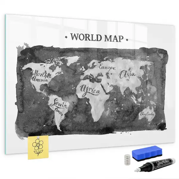 Carte du monde magnétique modèle rétro avec feutre inclus