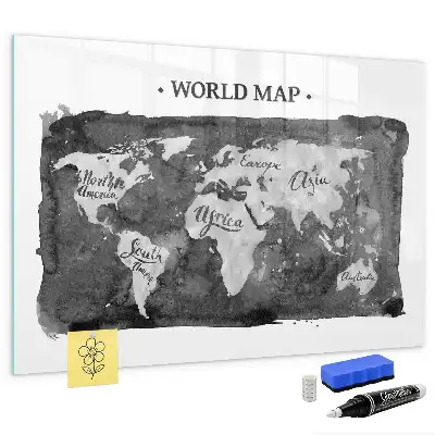 Carte du monde magnétique modèle rétro avec feutre inclus