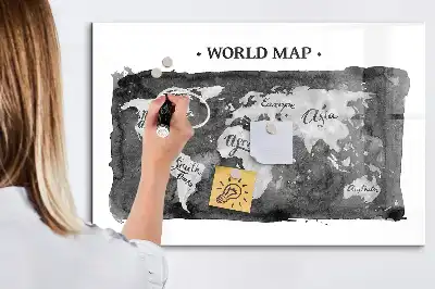 Carte du monde magnétique modèle rétro avec feutre inclus
