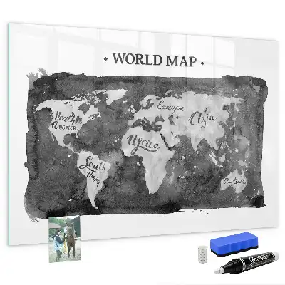 Carte du monde magnétique modèle rétro avec feutre inclus