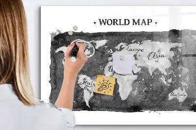 Carte du monde magnétique modèle rétro avec feutre inclus