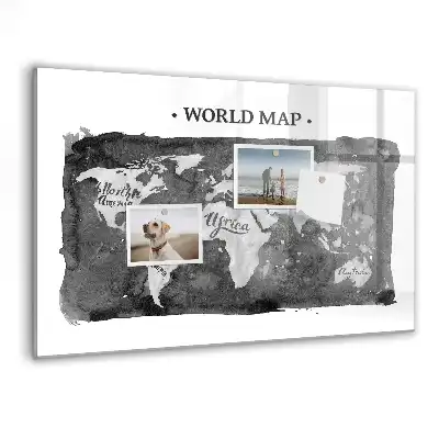 Carte du monde magnétique modèle rétro avec feutre inclus