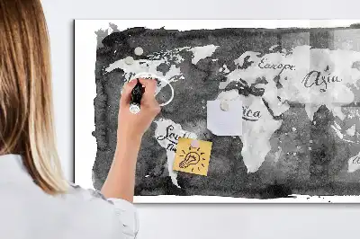 Carte du monde magnétique modèle rétro avec feutre inclus