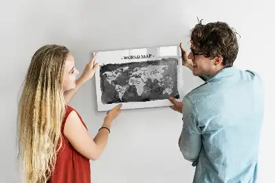 Carte du monde magnétique modèle rétro avec feutre inclus