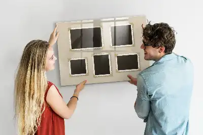Tableau magnétique effaçable à sec avec cadres rétro