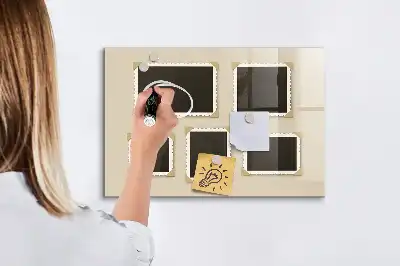 Tableau magnétique effaçable à sec avec cadres rétro