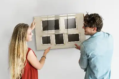 Tableau magnétique effaçable à sec avec cadres rétro